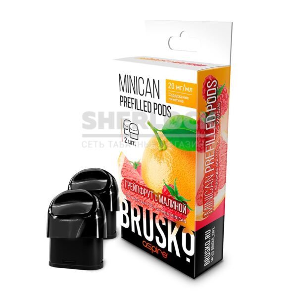 Предзаправленный картридж Brusko Minican Prefilled Pods, 2,4мл, Грейпфрут с малиной (2шт) купить с доставкой в СПб, по России и СНГ. Цена. Изображение №8. 