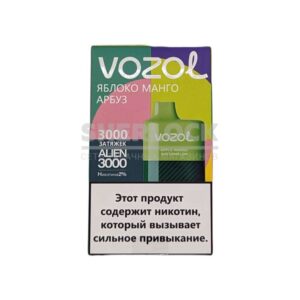Электронная сигарета VOZOL ALIEN 3000 (Яблоко Манго Арбуз) купить с доставкой в СПб, по России и СНГ. Цена. Изображение №18. 