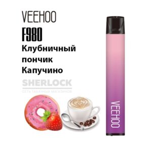 Электронная сигарета VEEHOO F980 2000 (Клубничный пончик Капучино) купить с доставкой в СПб, по России и СНГ. Цена. Изображение №26. 