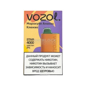 Электронная сигарета VOZOL STAR 4000 (Маракуйя Ананас Клюква) купить с доставкой в СПб, по России и СНГ. Цена. Изображение №11. 