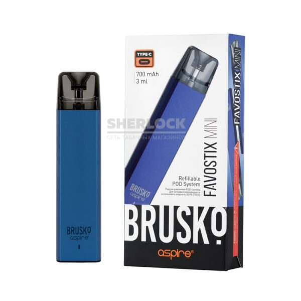 POD-система BRUSKO FAVOSTIX MINI (Синий) купить с доставкой в СПб, по России и СНГ. Цена. Изображение №13. 