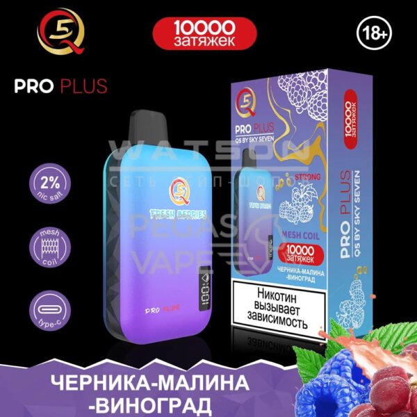 Электронная сигарета Q5 PRO Plus Strong (Черника малина виноград) купить с доставкой в СПб, по России и СНГ. Цена. Изображение №8. 