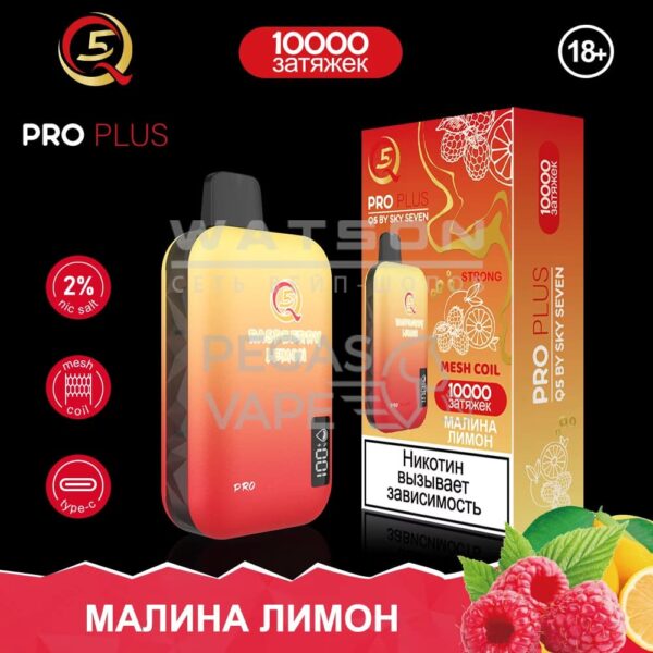 Электронная сигарета Q5 PRO Plus Strong (Малина Лимон) купить с доставкой в СПб, по России и СНГ. Цена. Изображение №8. 