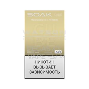 Электронная сигарета SOAK CUBE Black 7000 (Маскарпоне с лаймом) купить с доставкой в СПб, по России и СНГ. Цена. Изображение №21. 