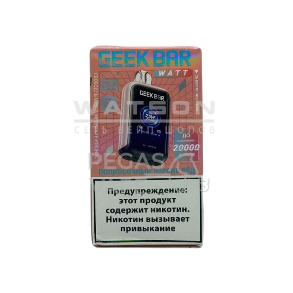 Электронная сигарета Geek Bar Watt 20000 (Сочный персик,лёд) купить с доставкой в СПб, по России и СНГ. Цена. Изображение №8. 