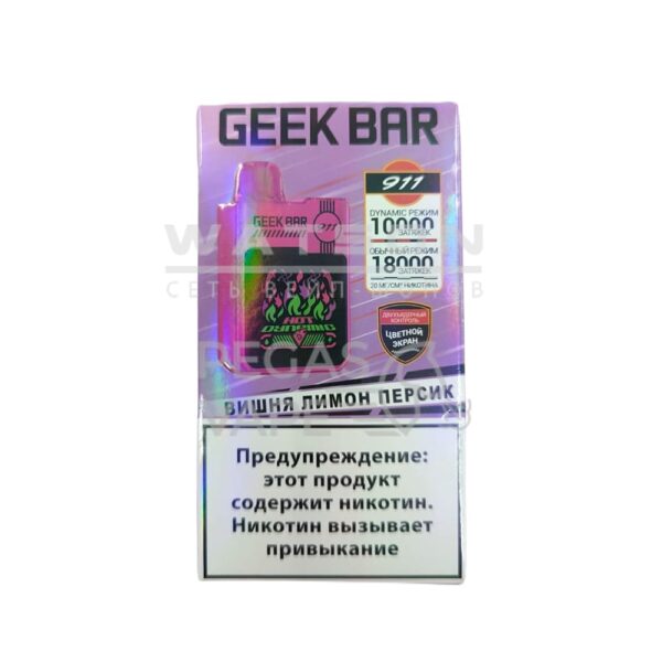 Электронная сигарета GEEKBAR 911 18000 (Вишня, лимон, персик) купить с доставкой в СПб, по России и СНГ. Цена. Изображение №8. 