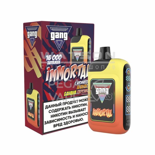 Электронная сигарета GANG IMMORTAL 16000 (Ананас Банан Персик) купить с доставкой в СПб, по России и СНГ. Цена. Изображение №8. 