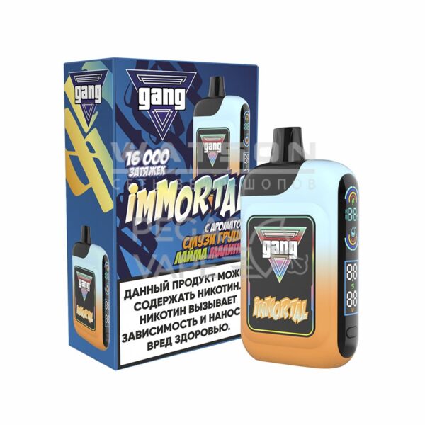 Электронная сигарета GANG IMMORTAL 16000 (Смузи Груша Лайм Малина) купить с доставкой в СПб, по России и СНГ. Цена. Изображение №8. 